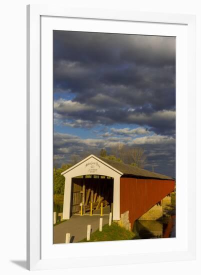 Covered Bridge over the East Fork of the White River, Medora, Indiana-Chuck Haney-Framed Photographic Print