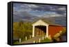 Covered Bridge over the East Fork of the White River, Medora, Indiana-Chuck Haney-Framed Stretched Canvas
