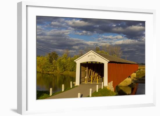 Covered Bridge over the East Fork of the White River, Medora, Indiana-Chuck Haney-Framed Photographic Print