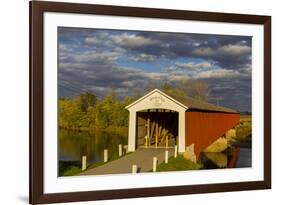 Covered Bridge over the East Fork of the White River, Medora, Indiana-Chuck Haney-Framed Photographic Print