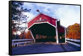 Covered Bridge Over The Ellis River Jackson NH-George Oze-Framed Stretched Canvas