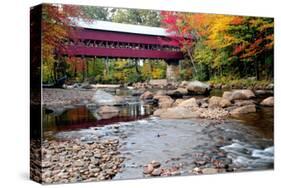 Covered Bridge over the Swift River, Conway, NH-George Oze-Stretched Canvas