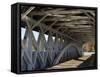 Covered Bridge over the Upper Ammonoosuc River, Groveton, New Hampshire, USA-Jerry & Marcy Monkman-Framed Stretched Canvas