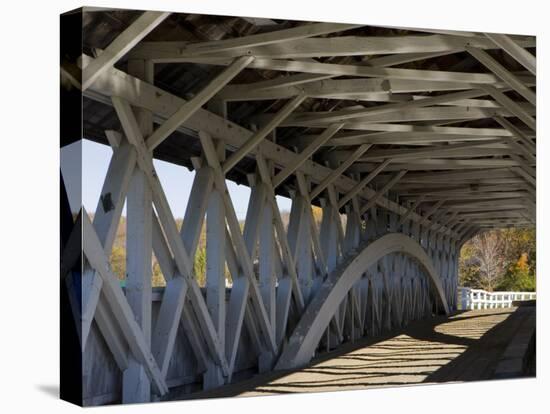 Covered Bridge over the Upper Ammonoosuc River, Groveton, New Hampshire, USA-Jerry & Marcy Monkman-Stretched Canvas