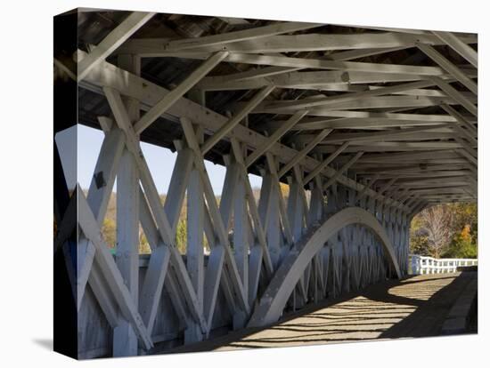 Covered Bridge over the Upper Ammonoosuc River, Groveton, New Hampshire, USA-Jerry & Marcy Monkman-Stretched Canvas