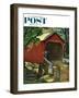 "Covered Bridge" Saturday Evening Post Cover, August 14, 1954-John Falter-Framed Giclee Print