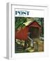 "Covered Bridge" Saturday Evening Post Cover, August 14, 1954-John Falter-Framed Giclee Print