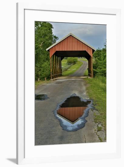 Covered bridge springtime near Chappell Hill, Texas-Darrell Gulin-Framed Photographic Print