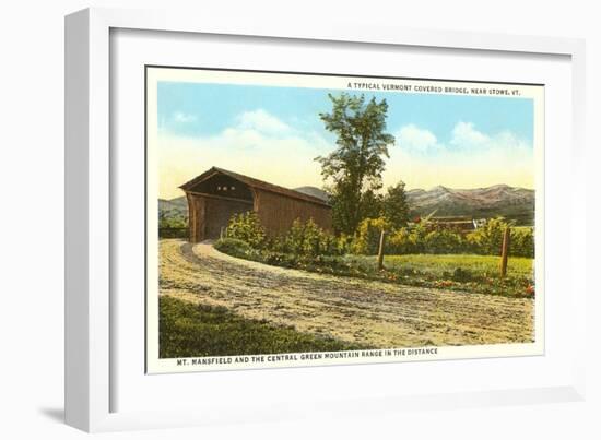 Covered Bridge, Stowe, Vermont-null-Framed Art Print