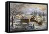 Covered Bridge-Nicky Boehme-Framed Stretched Canvas