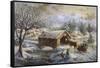 Covered Bridge-Nicky Boehme-Framed Stretched Canvas