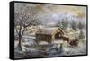 Covered Bridge-Nicky Boehme-Framed Stretched Canvas