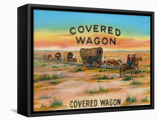 Covered Wagon Brand Cigar Box Label-Lantern Press-Framed Stretched Canvas
