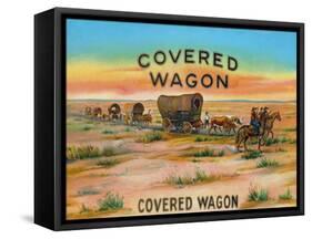 Covered Wagon Brand Cigar Box Label-Lantern Press-Framed Stretched Canvas