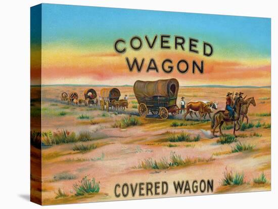 Covered Wagon Brand Cigar Box Label-Lantern Press-Stretched Canvas