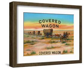 Covered Wagon Brand Cigar Box Label-Lantern Press-Framed Art Print