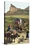 Covered Wagon of a Homesteader Family Heading West with their Belongings-null-Stretched Canvas