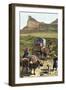 Covered Wagon of a Homesteader Family Heading West with their Belongings-null-Framed Premium Photographic Print