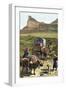 Covered Wagon of a Homesteader Family Heading West with their Belongings-null-Framed Photographic Print