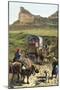 Covered Wagon of a Homesteader Family Heading West with their Belongings-null-Mounted Photographic Print