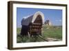 Covered Wagon on the Prairie Crossing of Oregon Trail and Mormon Trail Near Scotts Bluff, Nebraska-null-Framed Photographic Print