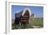 Covered Wagon on the Prairie Crossing of Oregon Trail and Mormon Trail Near Scotts Bluff, Nebraska-null-Framed Photographic Print