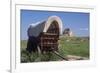 Covered Wagon on the Prairie Crossing of Oregon Trail and Mormon Trail Near Scotts Bluff, Nebraska-null-Framed Photographic Print