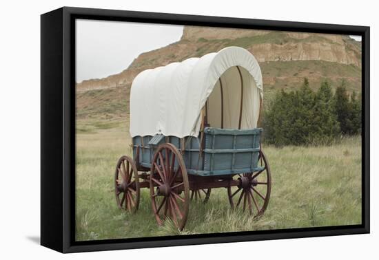 Covered Wagon Replica on the Oregon Trail, Scotts Bluff National Monument, Nebraska-null-Framed Stretched Canvas
