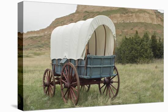 Covered Wagon Replica on the Oregon Trail, Scotts Bluff National Monument, Nebraska-null-Stretched Canvas