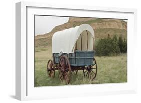 Covered Wagon Replica on the Oregon Trail, Scotts Bluff National Monument, Nebraska-null-Framed Photographic Print