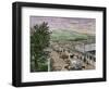 Covered Wagons at the Plaza, the End of Santa Fe Trail in New Mexico-null-Framed Giclee Print