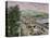 Covered Wagons at the Plaza, the End of Santa Fe Trail in New Mexico-null-Stretched Canvas