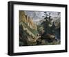 Covered Wagons Crossing the Rocky Mountains of Colorado-null-Framed Giclee Print