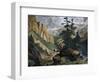 Covered Wagons Crossing the Rocky Mountains of Colorado-null-Framed Giclee Print