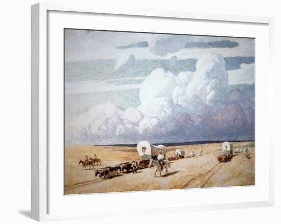 Covered Wagons Heading West-Newell Convers Wyeth-Framed Giclee Print