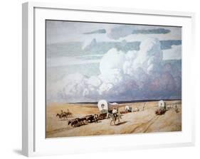 Covered Wagons Heading West-Newell Convers Wyeth-Framed Premium Giclee Print