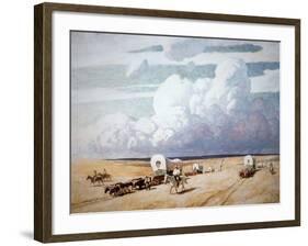 Covered Wagons Heading West-Newell Convers Wyeth-Framed Premium Giclee Print
