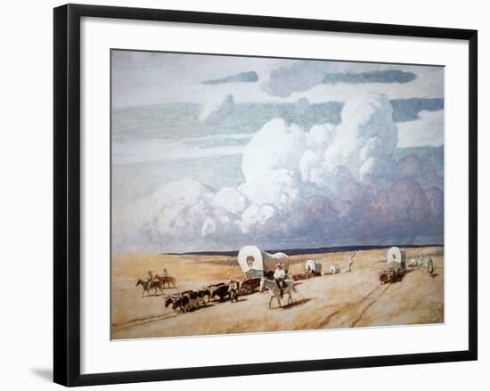 Covered Wagons Heading West-Newell Convers Wyeth-Framed Premium Giclee Print