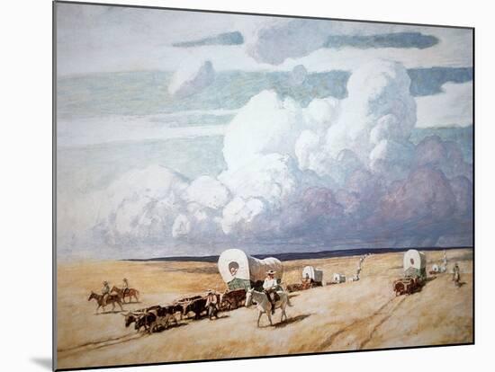 Covered Wagons Heading West-Newell Convers Wyeth-Mounted Premium Giclee Print