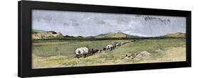 Covered Wagons Nearing the Junction of the Forks of the Platte River in Nebraska-null-Framed Giclee Print