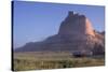 Covered Wagons on the Oregon Trail at Scotts Bluff, Nebraska, at Sunrise-null-Stretched Canvas