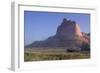 Covered Wagons on the Oregon Trail at Scotts Bluff, Nebraska, at Sunrise-null-Framed Photographic Print