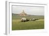 Covered Wagons Passing Chimney Rock, a Landmark on the Oregon Trail, Nebraska-null-Framed Photographic Print