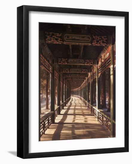 Covered Walkway at Summer Palace in Beijing, China-Dmitri Kessel-Framed Photographic Print