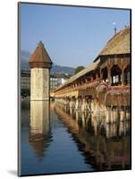 (Covered Wooden Bridge) Over the River Reuss, Kapellbrucke, Lucerne (Luzern), Switzerland-Gavin Hellier-Mounted Photographic Print