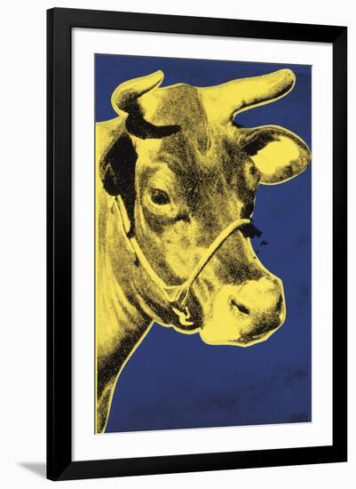 Cow, 1971 (blue & yellow)-Andy Warhol-Framed Art Print