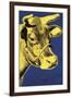 Cow, 1971 (blue & yellow)-Andy Warhol-Framed Art Print