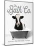 Cow 25 Cents per Soak-lettered & lined-Mounted Art Print