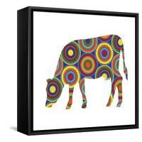Cow Abstract Circles-Ron Magnes-Framed Stretched Canvas