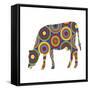 Cow Abstract Circles-Ron Magnes-Framed Stretched Canvas